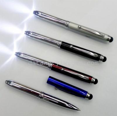 Wholesale lighted touch-screen pen LED light pens metal pens pen luxury gift for 3 capacitance touch screen pen