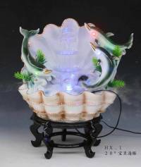 HX1001--20 inches ceramic water humidifier baby dolphin fountain flowing