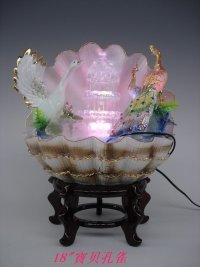 HX1013--20 inches ceramic water humidifier baby Peacock fountain flowing