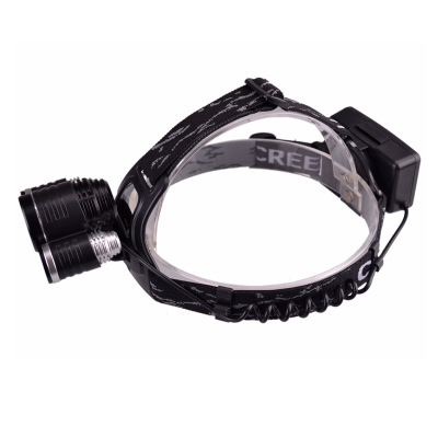 Three bulb super bright head lamp cycling light shot from high power rechargeable flashlight lamp camping Lantern