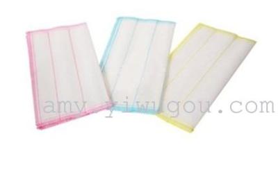 Powerful, soothing oil absorbent and easy to net three-layered soft cotton cloth dish cloth