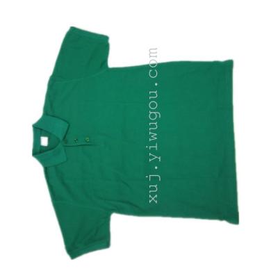 Boutique 220g green high quality pure cotton short sleeve collar shirts lay out under the stock fork