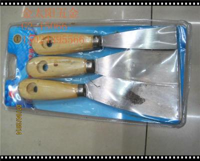 3PC hanging bag putty knife with wooden handle