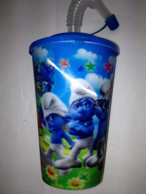 3D glasses of sippy cups Disney Smurf pattern variable