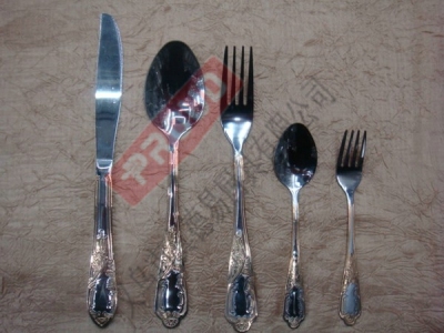 Stainless steel cutlery 3550A gold-plated stainless steel cutlery, knives, forks, and spoons