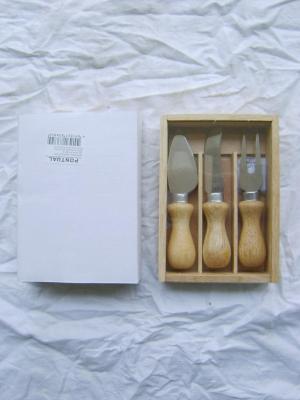 Export oak box cheese set cheese knife with wooden box 3 business gift sets a-72
