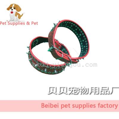 Pu leather dog collars pet supplies pet dogs collars pet collars pet traction rope