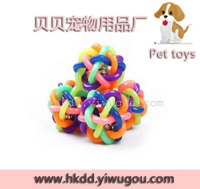 Color-red rubber ball pet toy dog with a Bell sound ball ball ball bite-resistant pet supplies
