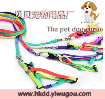 Teddy chain leash colorful poodle dog chain traction rope small dog leash chest harness