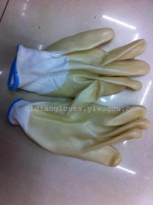 Labor insurance gloves all hanging PVC glove white glue PVC gloves