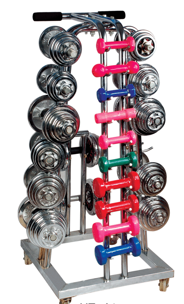 sports gray dumbbell rack