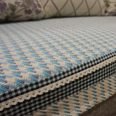 Blue qianniaoge sofa cushion thickening woven fabric anti-slip Mediterranean style sofa cushion cloth art