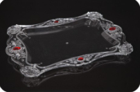 8007 transparent acrylic tray  with diamond 