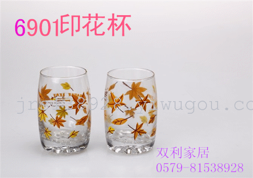 Factory Outlet 10 fine glass fruit juice sets fashion promotional gift printing 2 water cups