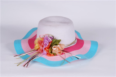 2014 products flowers in spring and summer hats Sun Beach Hat straw hats foldable Cap Topi child Hat