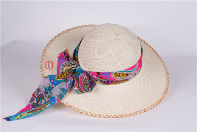 Female summer Hat Korea version Hat simple linen ladies Beach new bow Hat