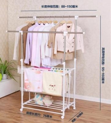 The supply of new double folding hanger rod double shelf high-quality multifunctional clothes hanger