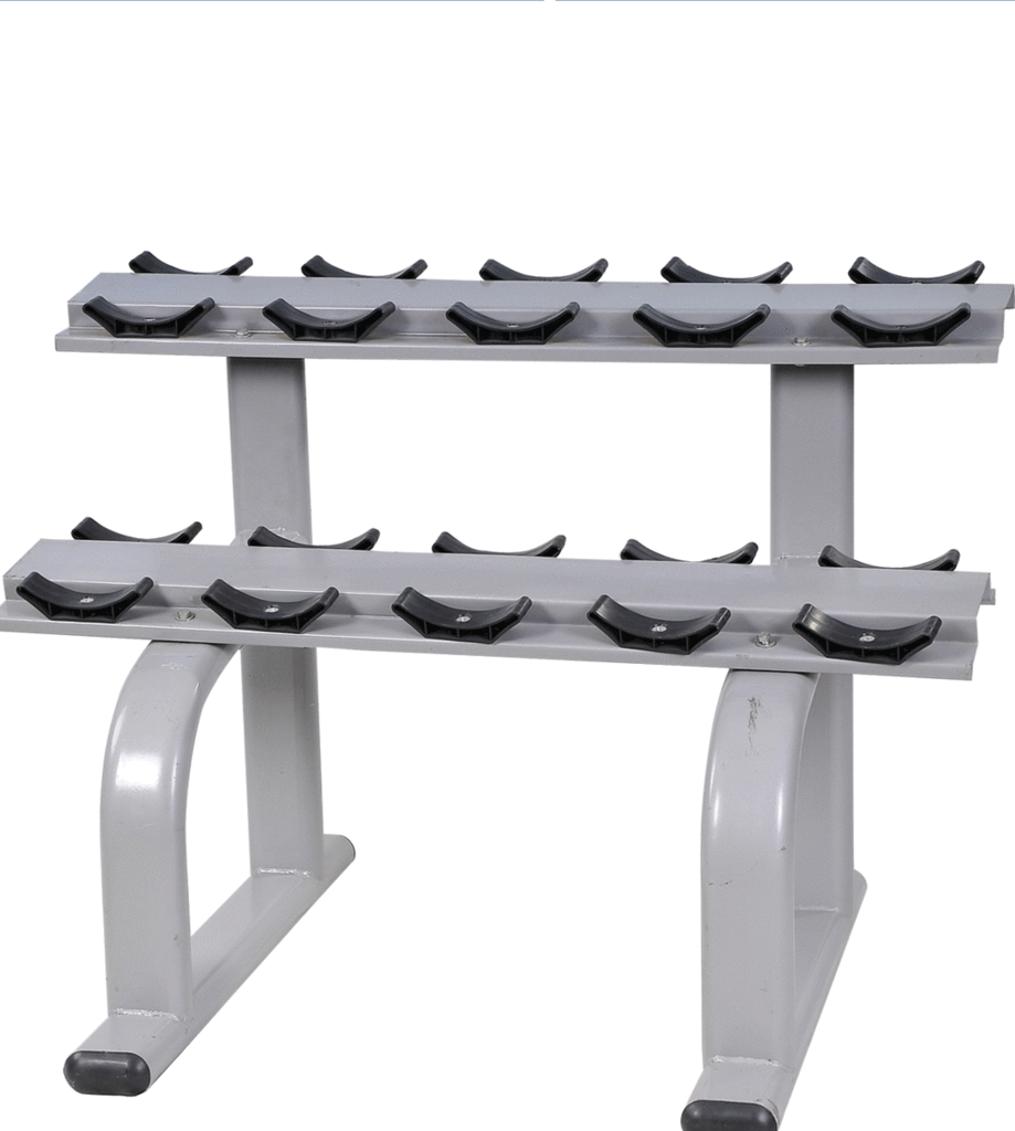 white two-layer dumbbell stool