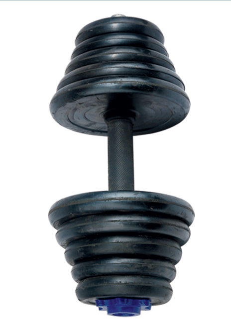 black coated dumbbell