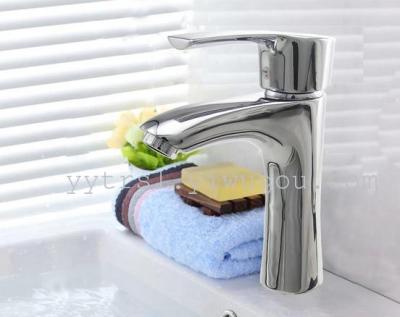 Copper basin-wide hot and cold faucet, single-hole washbasin/sink/wash basin faucet