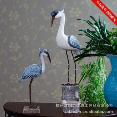 Tree stump Woodcarving Bird Mediterranean Sea Bird Wholesale Creative Home Furnishing Pieces MA10811