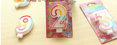 Creative color side touch digital birthday candles party anniversary