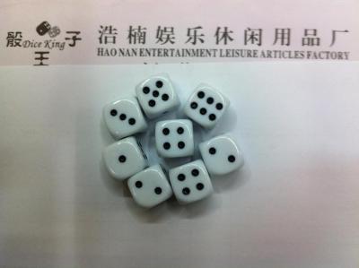 【Yiwu Haonan Sports】 1.6CM new material round corner acrylic white low black dot dice