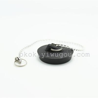 Sink stopper bathtub stoppper with chain black color