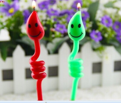 Creative new romantic smile curved birthday candle