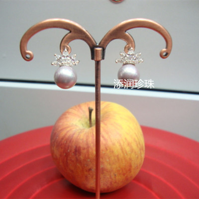 J simple qualities of natural Crown-zircon inlaid 10 PCT shell Pearl Earrings