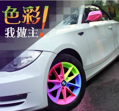 New creative auto accessories wheels spraying film wheels wrap vinyl rip off car owners