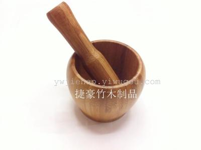 【SUNNY BAMBOO Factory Direct Sales】Small Garlic Bowl Bamboo Wood Garlic Mortar Garlic Masher