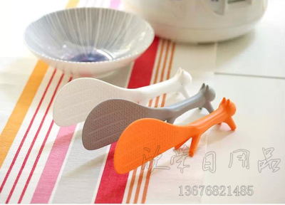 Rice Spoon Meal Spoon Squirrel Meal Spoon Stand Non-Stick Table Food Grade Plastic Korean Kitchen Tableware