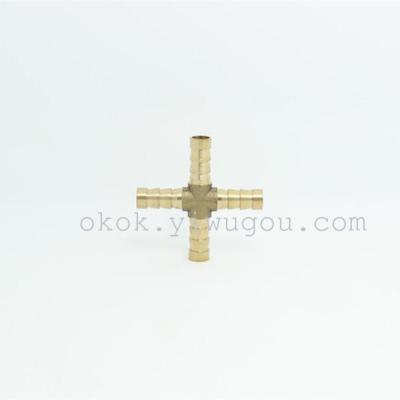 Brass cross connector for gas hose