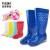 Korean version-high flat heel boots anti-ski shoe explosive Candy-colored Jello pure color stylish rain boots "spot"