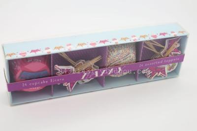 Cake holder + craft toothpick each 2 sets of rectangular Cake gift box set