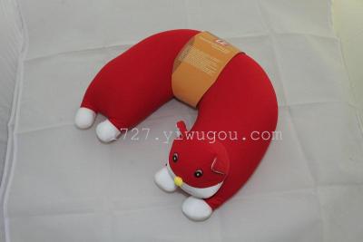 Foam particle animal head and neck pillow toy throw pillow