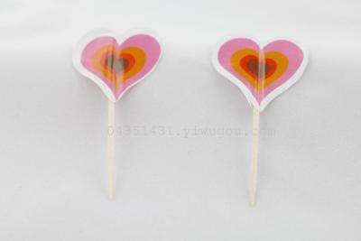 Peach fruit toothpick craft toothpick wood cake decoration