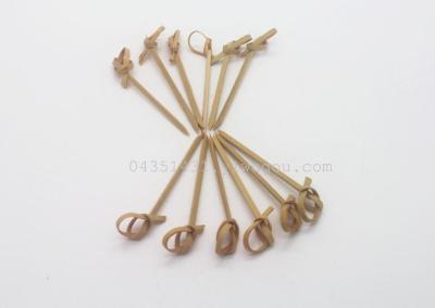 Disposable bamboo skewer fashion art fruit skewer cake cocktail decoration flower skewer 12 pieces