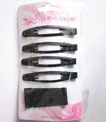 2 yuan jewelry wholesale simple black steel wire clip +BB clip combined set BB clip