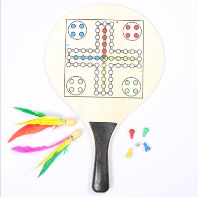 Wooden Beach Racket With  chess