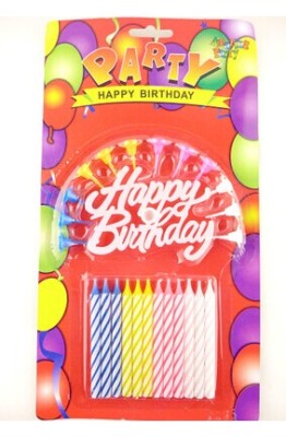 Fan-12 Pack large spiral birthday party cake candles Taobao distribute candles