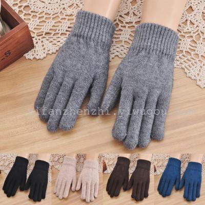 Korean fashion new monochromatic fleece gloves warm gloves factory direct wholesale