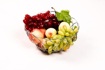 Fruit basket manufacturers selling fruits and petals-blue