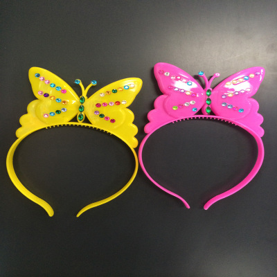Factory direct concert cartoon butterfly glitter headband, glitter headband