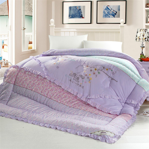 yiwu snow pigeon korean style double embroidery duvet insert thickened thermal cotton duvet winter quilt embroidery factory wholesale