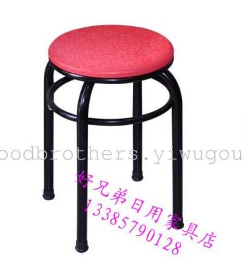 Plastic Surface Double-Ring Iron round Stool Dining Stool Stool Four-Leg round Stool with Various Styles