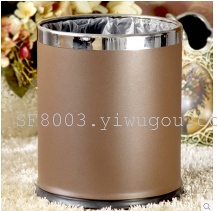 double-layer trash can storage bucket thickened metal paint hotel and hotel supplies