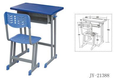 Jy-21388 plastic steel stationary desk and chair