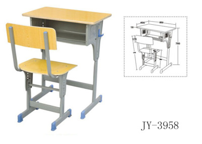 Jy-3958 single-column single-column single-chair with backrest solid wood multi-layer desk and chair